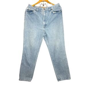 Vintage Denim Plus Size Chic High Rise Straight Taper Pleated "Mom" Jeans Sz: 34